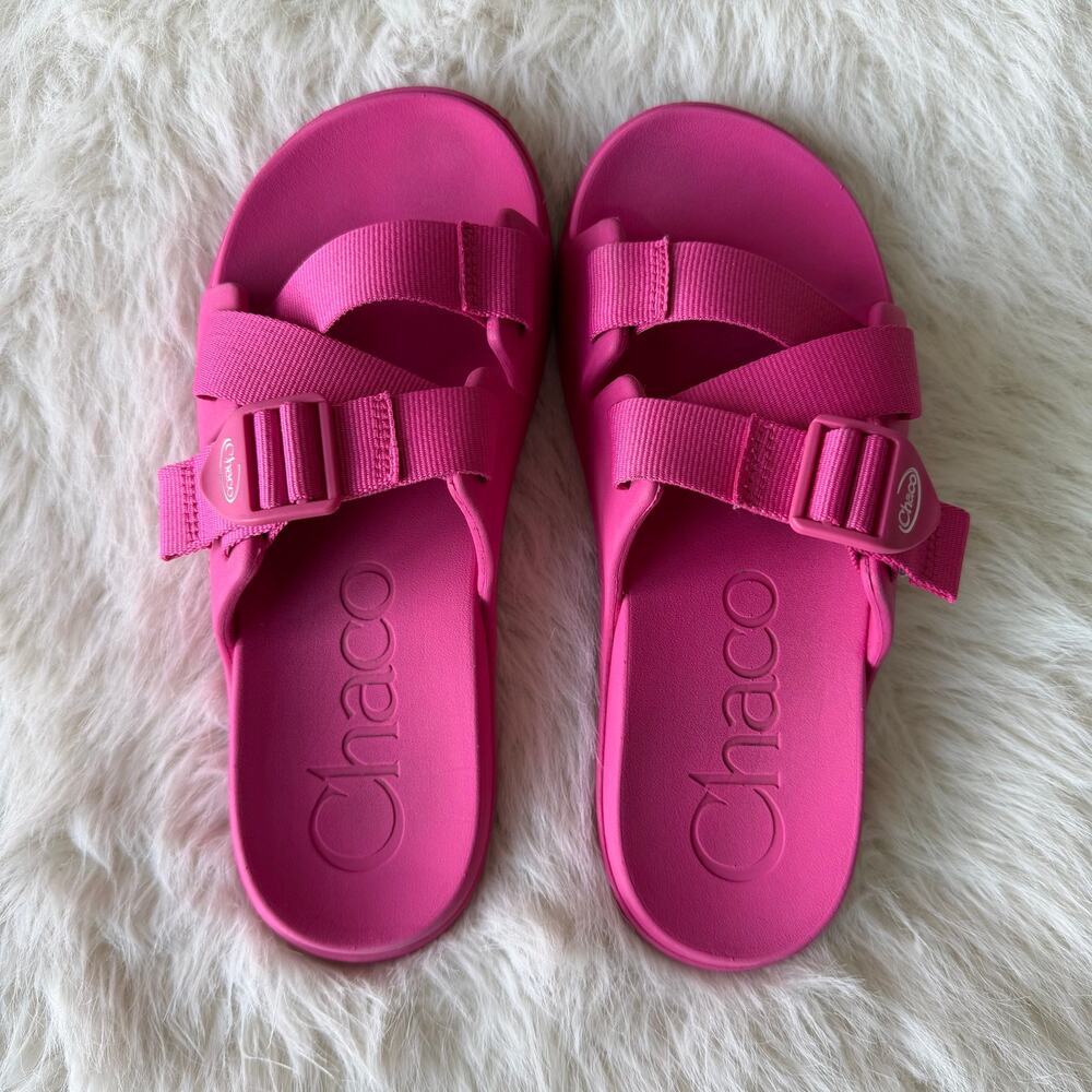 Chaco Chillos Slide fuchsia bright pink women’s sz 7